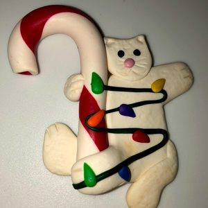 🔴 Christmas Cat Cane Pin🟢